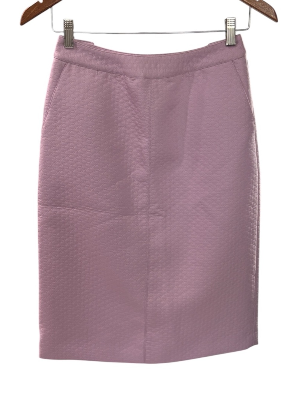 Perry Ellis Faux Leather Pencil Skirt - Mauve / Lilac Size 2